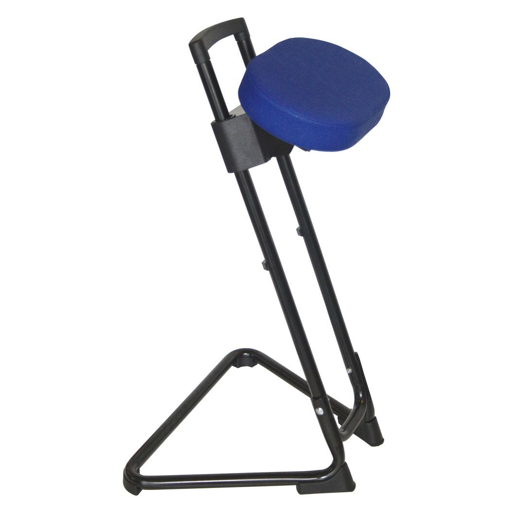 Ergonomische Stehhilfe - höhenverstellbar 60 bis 85 cm - Sitz Kunstleder, atollblau - Gestell schwarz