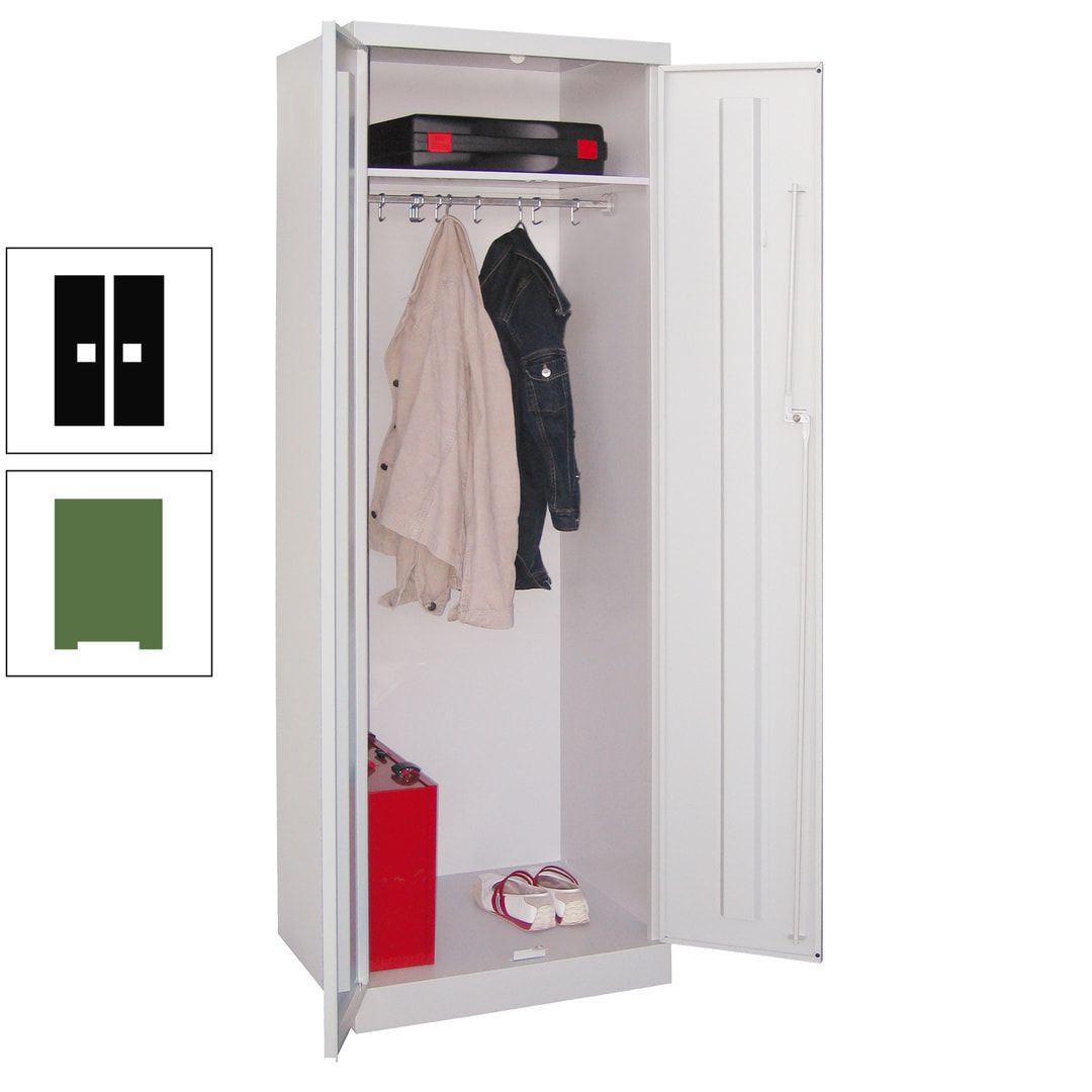 Garderobenschrank - 1 Fachboden - Kleiderstange - 1.800x600x500 mm (HxBxT) - Zylinderschloss - anthrazitgrau