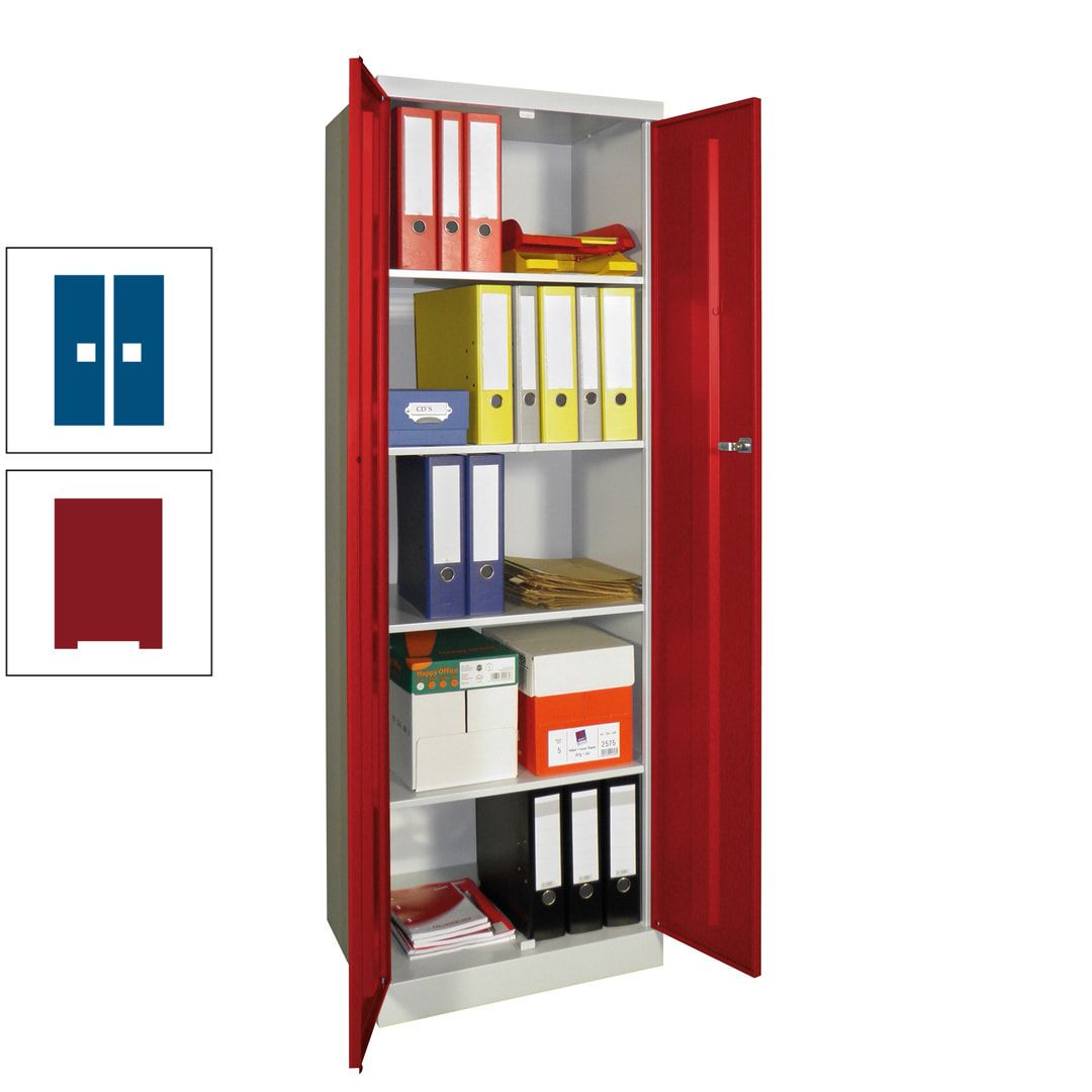 Aktenschrank - Sockel - 4 Böden - 1.800x600x500 mm (HxBxT) - Zylinderschloss - anthrazitgrau