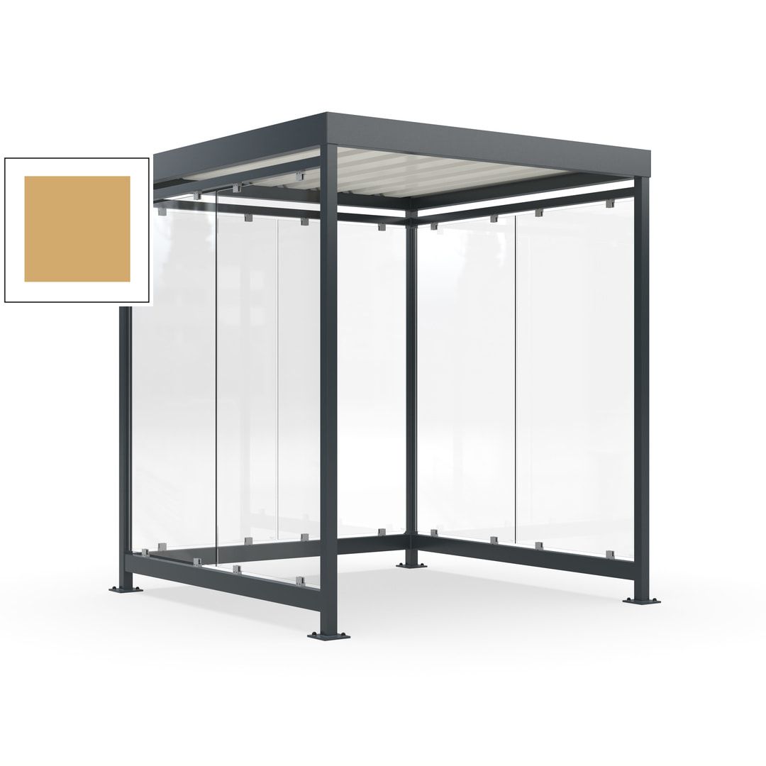 Raucherunterstand, Bushaltestelle, 6-7 Personen, 6 Wände, 2.510 x 2.165 x 2.165 mm (HxBxT), Achatgrau