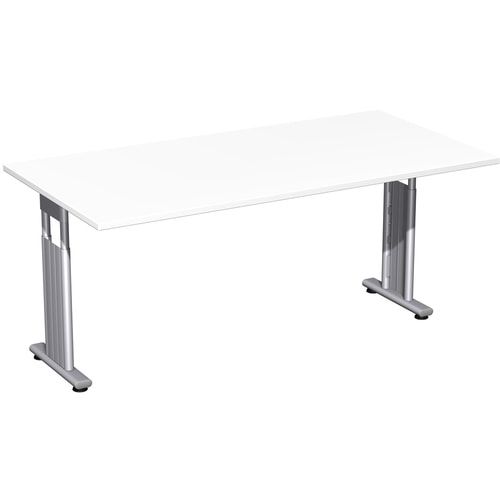 Schreibtisch - C-Fuß Flex - Bürotisch - höhenverstellbar - 820 x 1.200 x 800 mm (HxBxT) - Dekor Ahorn - Gestell silber