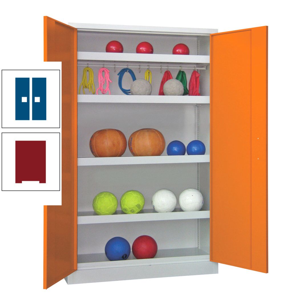 Ballschrank - Vollblechtüren - 4 Böden - 1 Hakenleiste - 1.950x1.200x500 mm (HxBxT) - anthrazitgrau