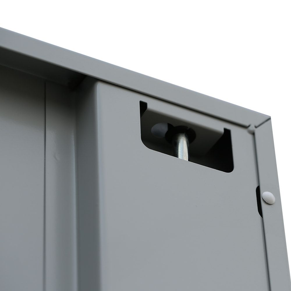 Mehrzweckschrank, Stahlschrank, 2 Abteile, 5 Fächer, 1.800 x 800 x 383 mm (HxBxT), Kleiderstange, Stahl, Korpus: lichtgrau, Front: anthrazitgrau