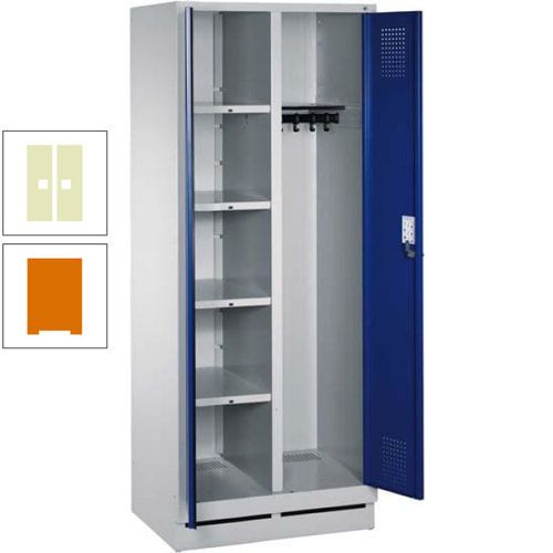 Mehrzweckschrank, Doppeltüren, Füße, 2 Abteile a 300 mm, Korpus anthrazitgrau, Tür anthrazitgrau, 1.800 x 600 x 500 mm (HxBxT)