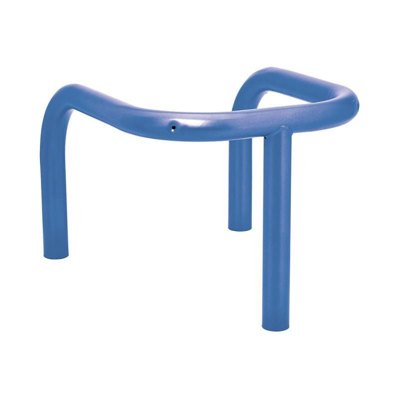 3-Punkt-Schutzbügel, Rammschutz, steckbar, Einbetonierung, 775 x 650 x 650 mm (HxBxT), Durchmesser 60 mm, Farbe enzianblau