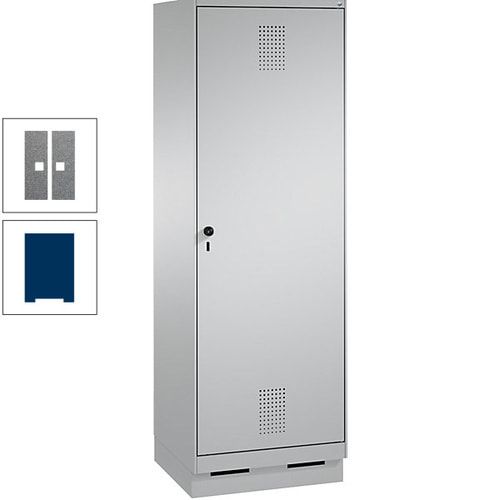 Doppel-Spind, Garderobenschrank, 1 Tür für 2 Abteile a 300 mm, Korpus anthrazitgrau, Türen anthrazitgrau, 1.800 x 600 x 500 mm (HxBxT)