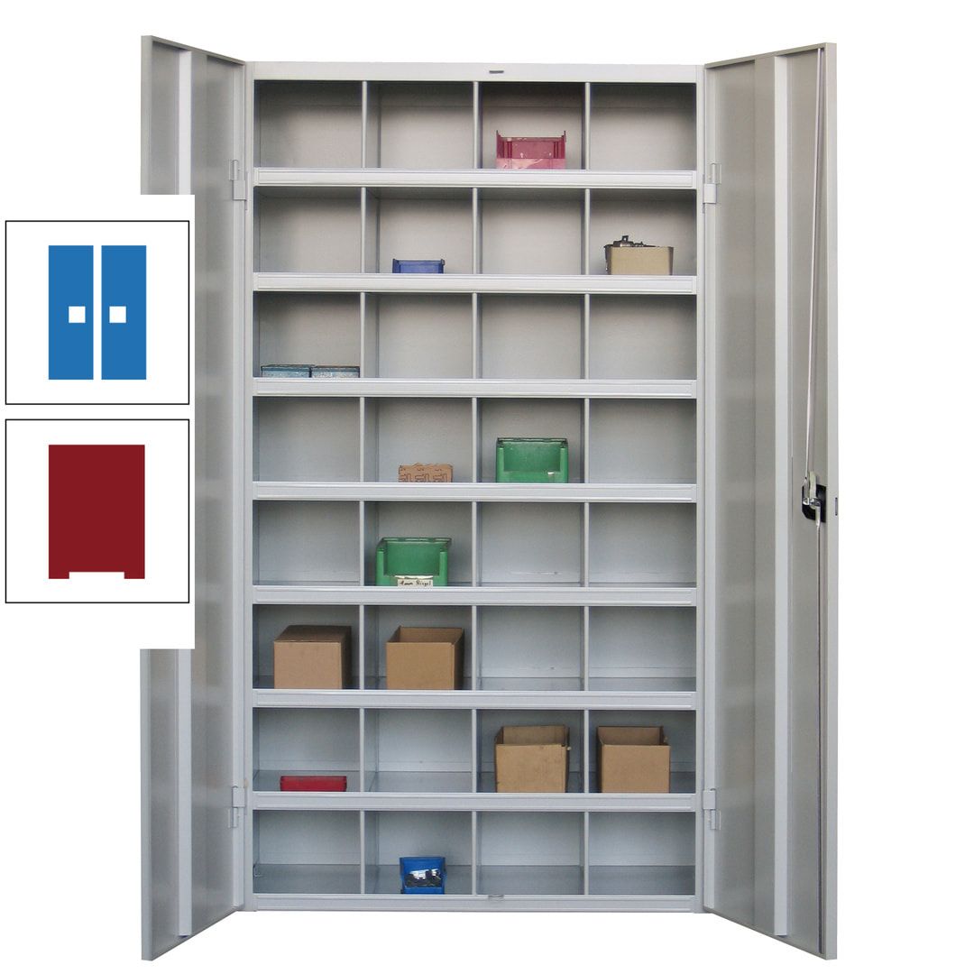 Fächerschrank - Sortierstation - Büroschrank - 32 Fächer - 1.800 x 1.000 x 530 mm (HxBxT) - Materialschrank - anthrazitgrau