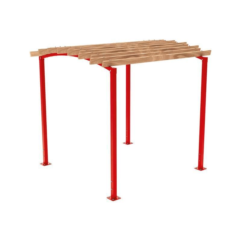 Pergola Grundmodell, Kiefer druckimprägniert Klasse 4, Stahlrohr 80x80 mm, 2.910 x 2.520 x 3.020 mm (HxBxT) fvz, beschichtet, Farbe Enzianblau