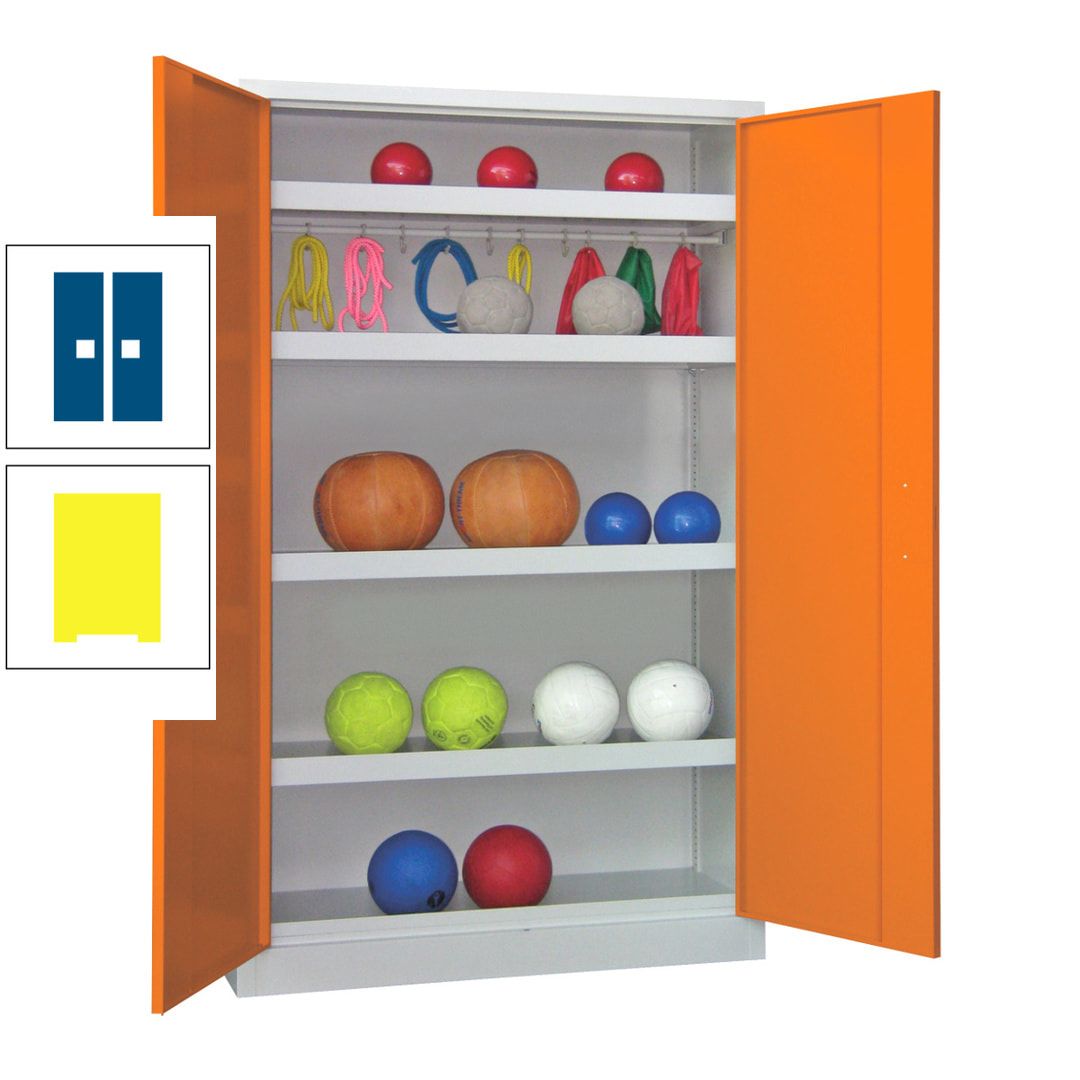 Ballschrank - Vollblechtüren - 4 Böden - 1 Hakenleiste - 1.950x1.200x500 mm (HxBxT) - anthrazitgrau
