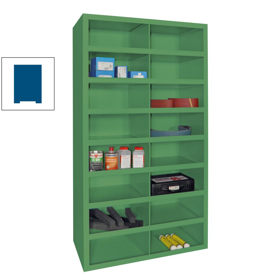 Fächerregal - Sortierstation - Ordnungsregal - 16 Fächer - Materialschrank - 1.800 x 1.000 x 500 mm (HxBxT) - Farbe anthrazitgrau
