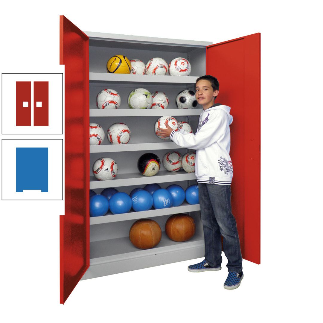 Ballschrank - Vollblechtüren - 5 Böden - 1.950x1.500x500 mm (HxBxT) - anthrazitgrau