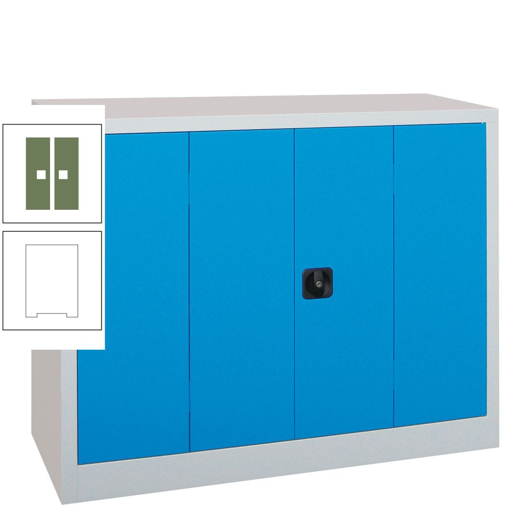 Falttürenschrank - 1.000x1.200x400 mm (HxBxT) - 2 Einlegeböden, gepulvert - Zylinderschloss - anthrazitgrau