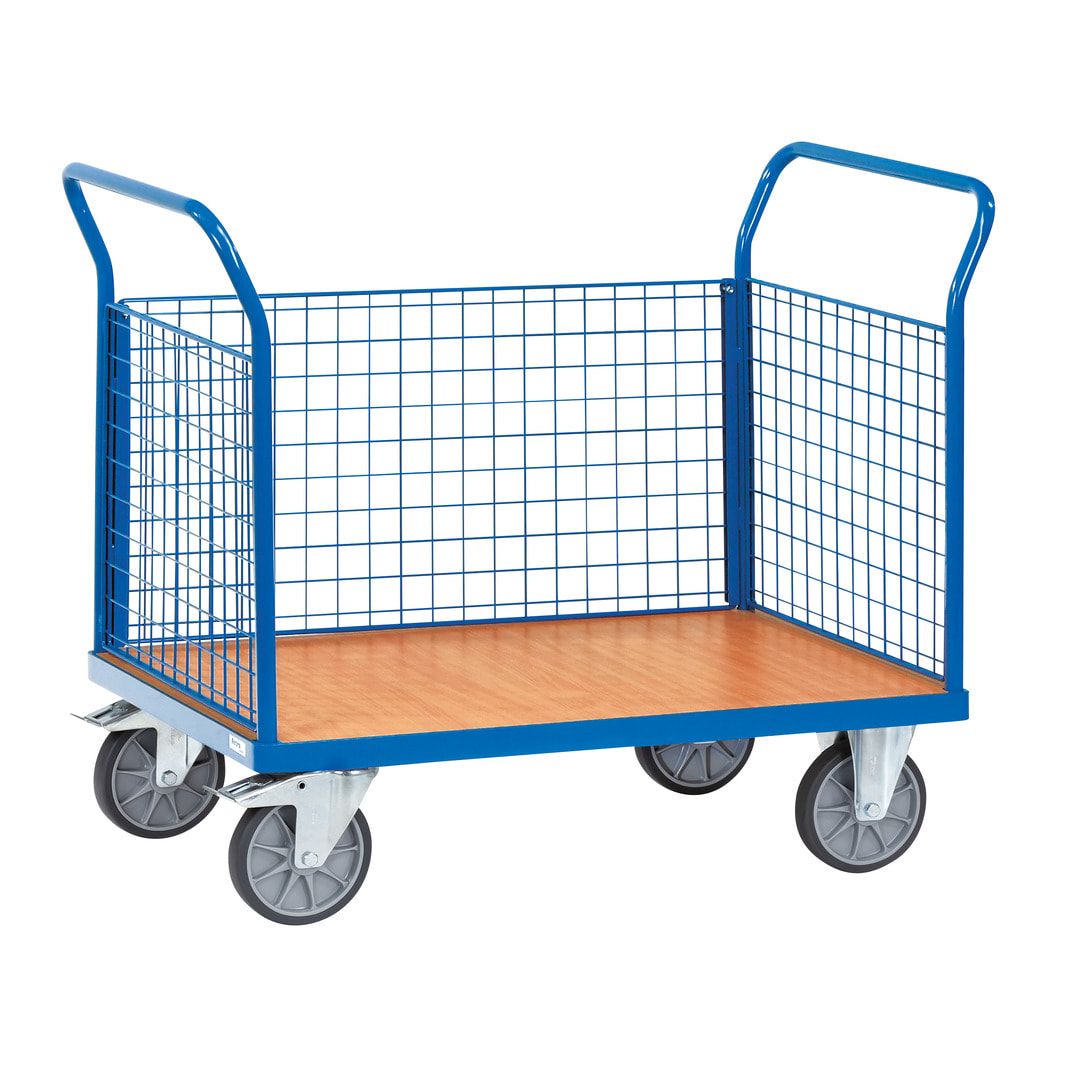 Fetra - Dreiwandwagen - 500 kg Traglast - 948 x 509 x 1.030 mm (HxBxT) - Drahtgitterwände