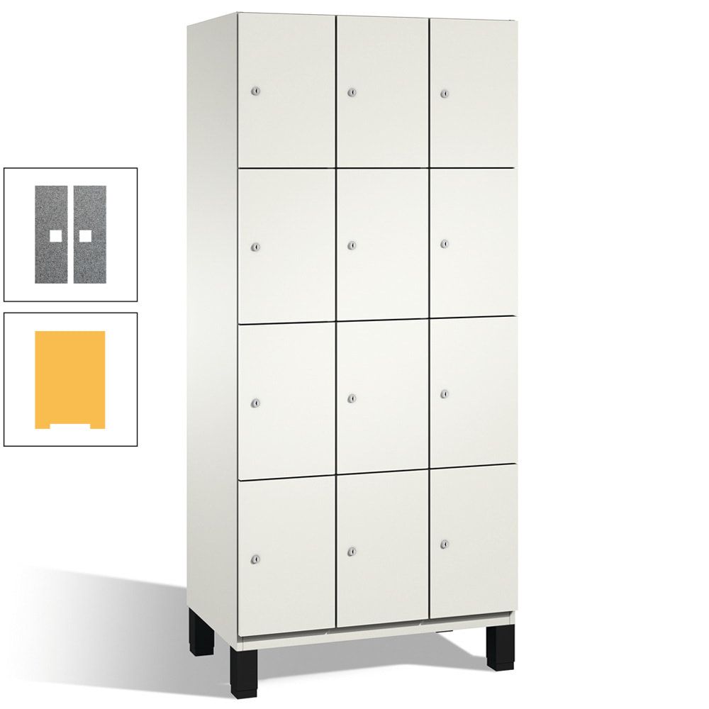 Fächerschrank, Stahlschrank, 12 Fächer, Türöffnungsbegrenzer, mit Füßen, Korpus lichtgrau, Tür anthrazitgrau, 1.980 x 900 x 525 mm (HxBxT)