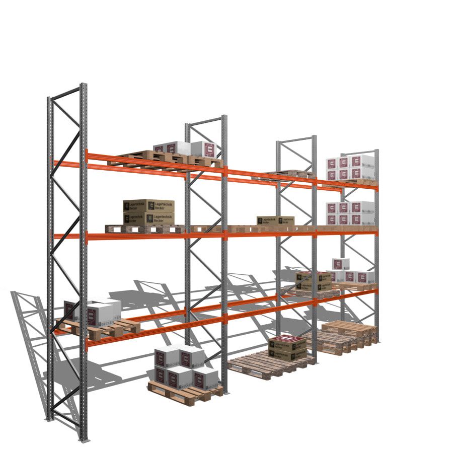 Palettenregal - 2,2 t - 5,0 x 8,5 x 1,1 m - 3 Felder - Schwerlastregal