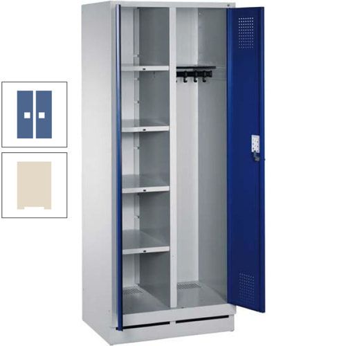 Mehrzweckschrank, Doppeltüren, Füße, 2 Abteile a 300 mm, Korpus anthrazitgrau, Tür anthrazitgrau, 1.800 x 600 x 500 mm (HxBxT)