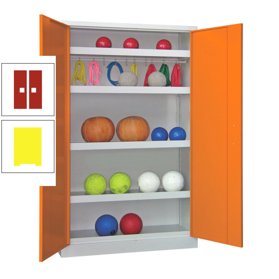 Ballschrank - Vollblechtüren - 4 Böden - 1 Hakenleiste - 1.950x1.200x500 mm (HxBxT) - anthrazitgrau