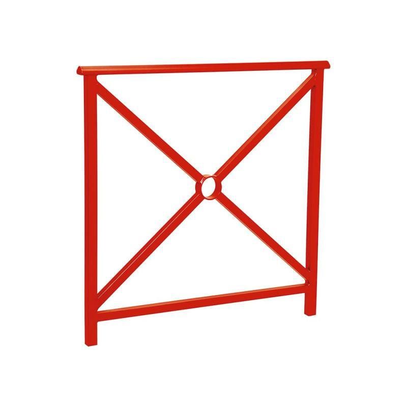 Geländer Kreuz und Kreis - 1.000 x 1.000 mm - abgerundeter Handlauf - Farbe enzianblau - Außengeländer Systemgeländer