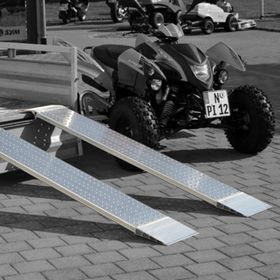 Aluminium Auffahrrampe, Set aus 2 Laderampen, verschiedene Größen, 1 Paar Verladeschienen, für Motorrad, Quad, Aufsitzrasenmäher und mehr