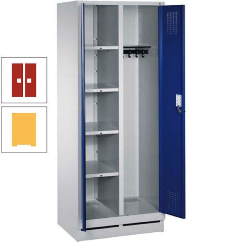Mehrzweckschrank, Doppeltüren, Füße, 2 Abteile a 300 mm, Korpus anthrazitgrau, Tür anthrazitgrau, 1.800 x 600 x 500 mm (HxBxT)