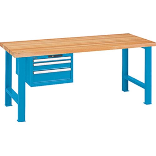 Werkbank - 0,6 t - (HxBxT) 840 x 1.500 x 750 mm - 3 Schubladen - blau