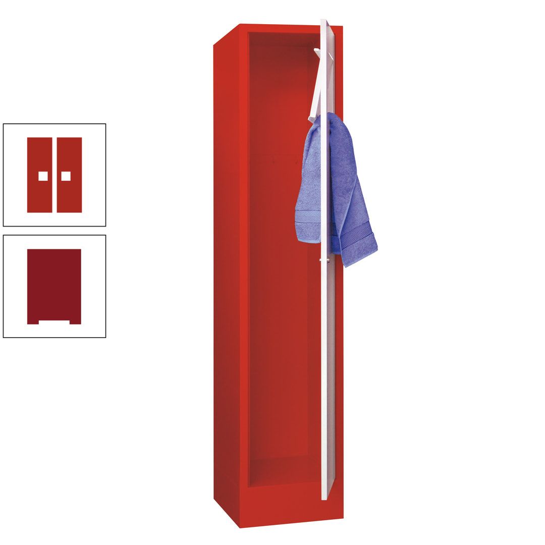 Wäschesammelschrank - 1.850 x 400 x 500 mm (HxBxT) - Sockel - Drehriegel - anthrazitgrau