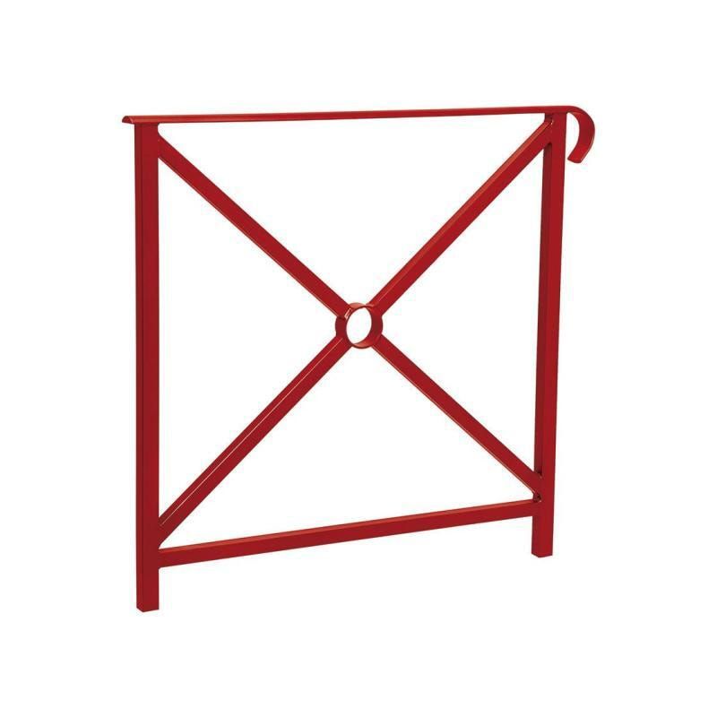 Geländer Kreuz und Kreis - 1.000 x 800 mm - flacher Handlauf - Farbe enzianblau - Außengeländer Systemgeländer