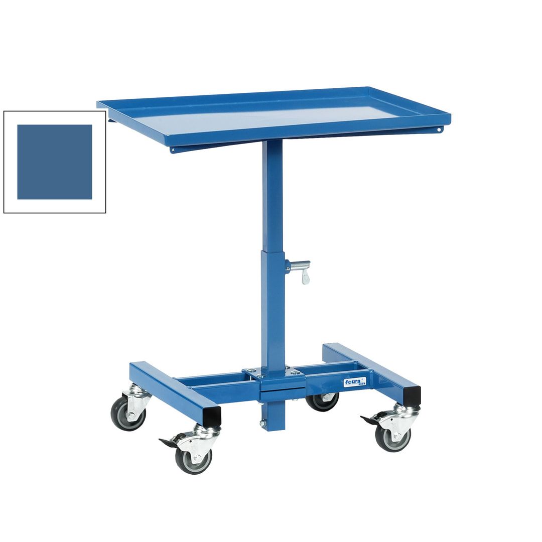 Fetra - fahrbarer Materialständer - 150 kg - 524 bis 774 mm höhenverstellbar - brillantblau