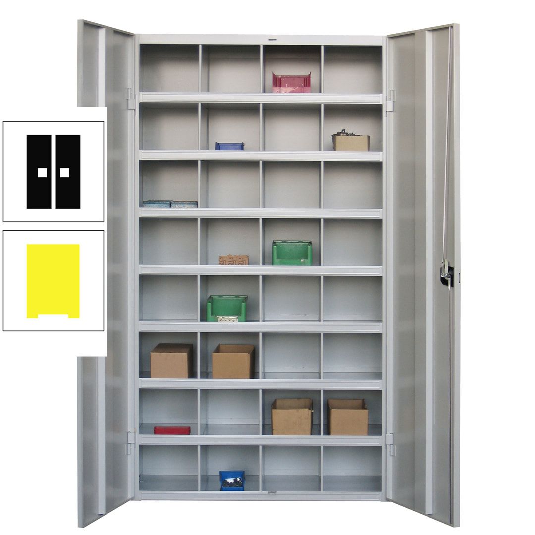 Fächerschrank - Sortierstation - Büroschrank - 32 Fächer - 1.800 x 1.000 x 530 mm (HxBxT) - Materialschrank - anthrazitgrau
