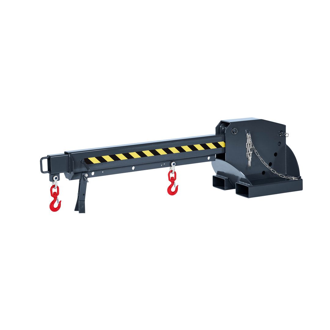 Kranarm für Gabelstapler - Traglast 1.000 - 5.000 kg - Länge 2.260 - 3.760 mm - höhenverstellbar - anthrazitgrau