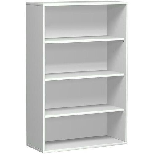 Büroregal, 4 Ordnerhöhen, Metallsockel/Standfüße, Dreischicht-Feinspan, 3 Einlegeböden, 1.536 x 1.000 x 425 mm (HxBxT), Dekor Ahorn