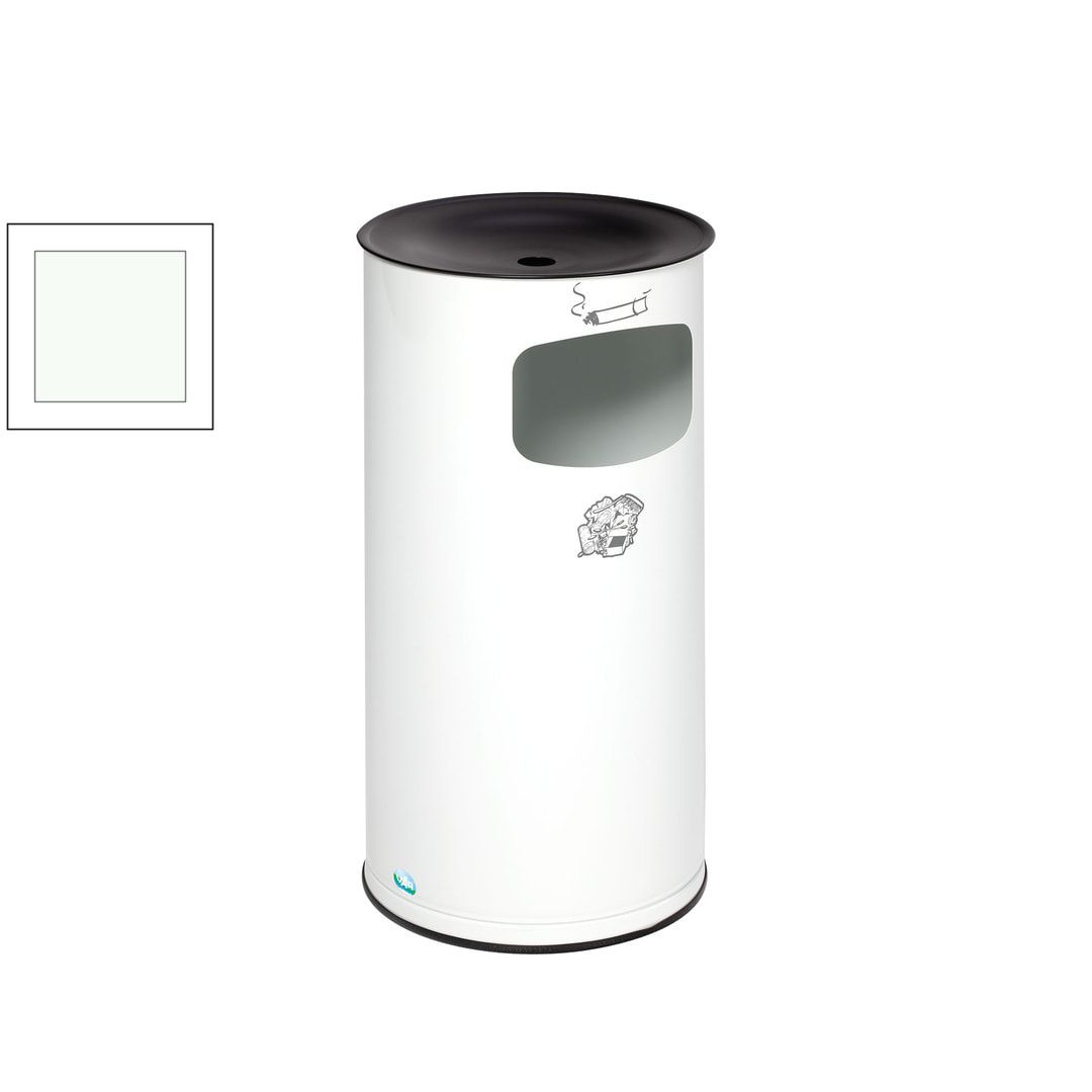Abfallsammler - schwarzer Ascheraufsatz - rund - Volumen 44 l - 710 x 355 x 355 mm (HxBxT) - Edelstahl