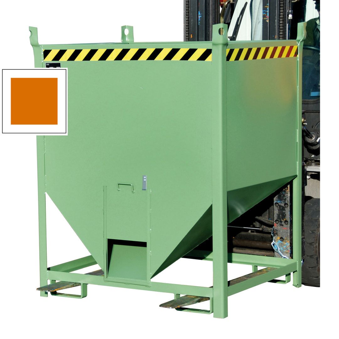 BAUER Silobehälter - 1000 l Volumen - 1500 kg Tragkraft - Schiebeverschluss - feuerrot