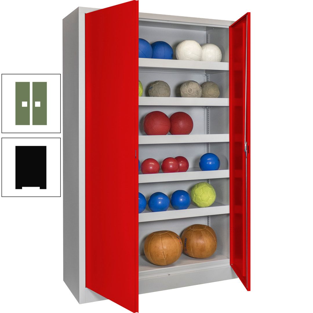 Ballschrank - Vollblechtüren - 5 Böden - 1.950x1.200x500 mm (HxBxT) - anthrazitgrau