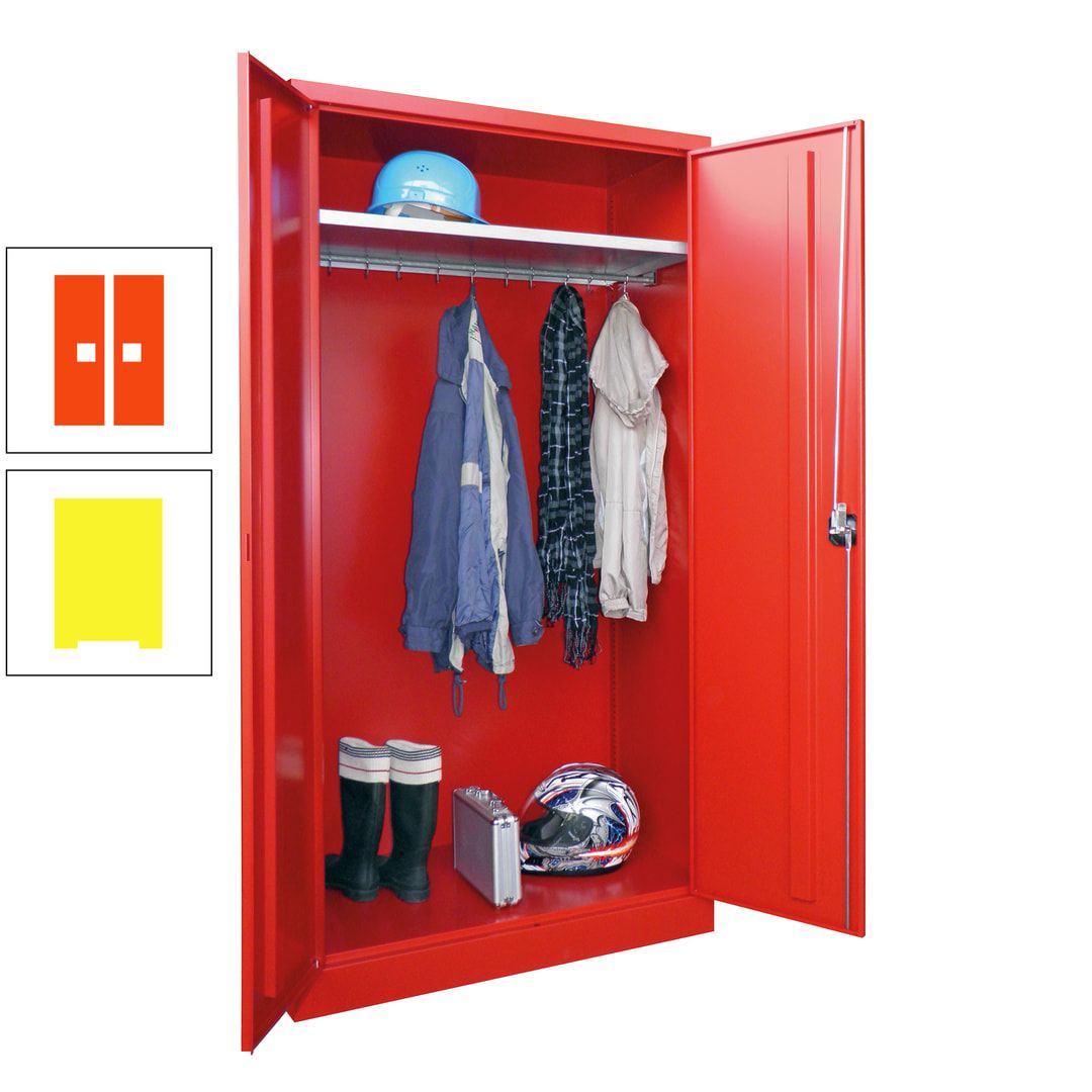Garderobenschrank - 1.950x1.000x500 mm (HxBxT) - Hutboden, pulverbeschichtet - anthrazitgrau