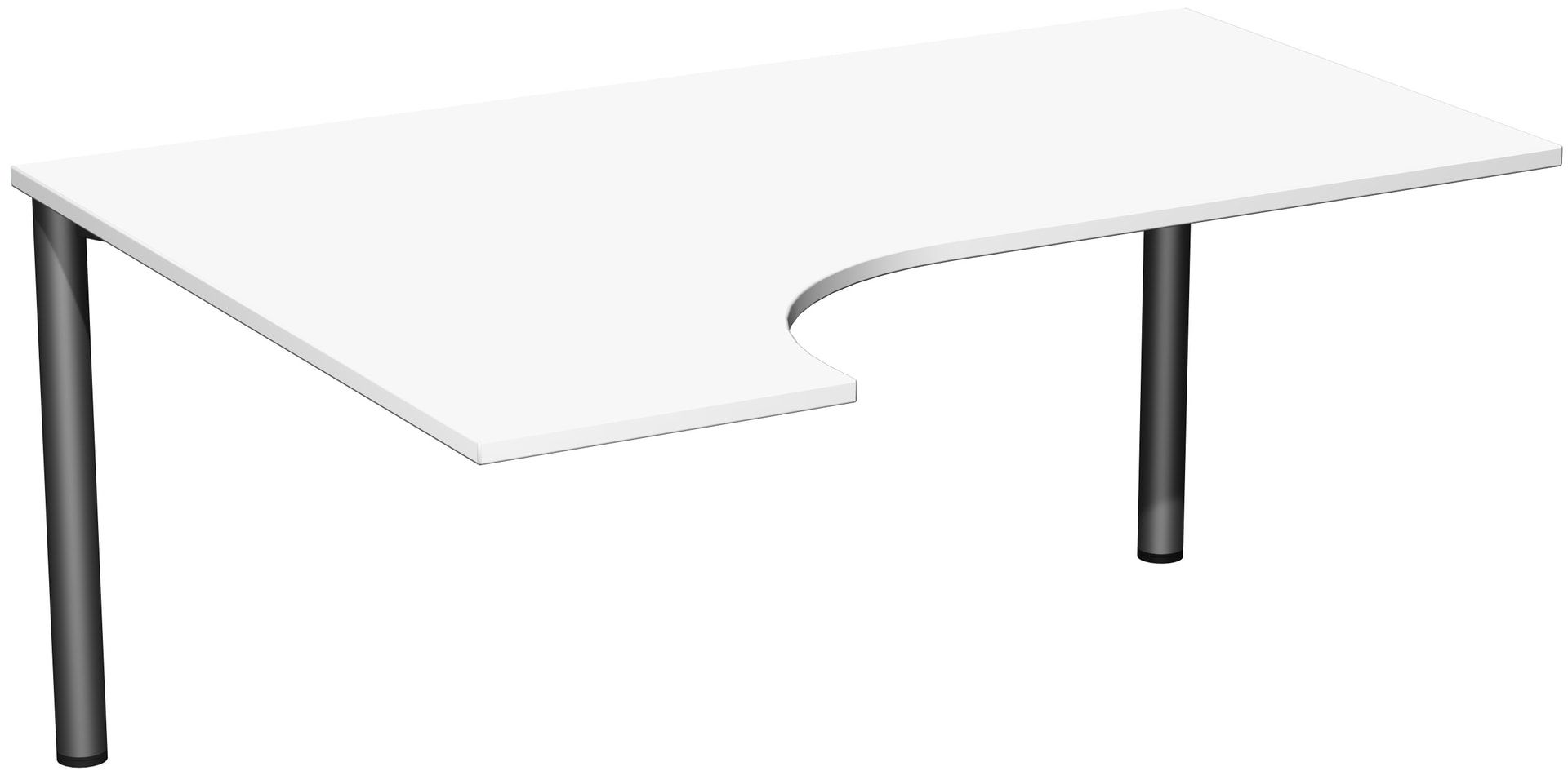 Eckschreibtisch - Ecke links - 4-Fuß Flex - 720 x 1.600 x 1.200 mm (HxBxT) - Gestell anthrazit - Ahorn