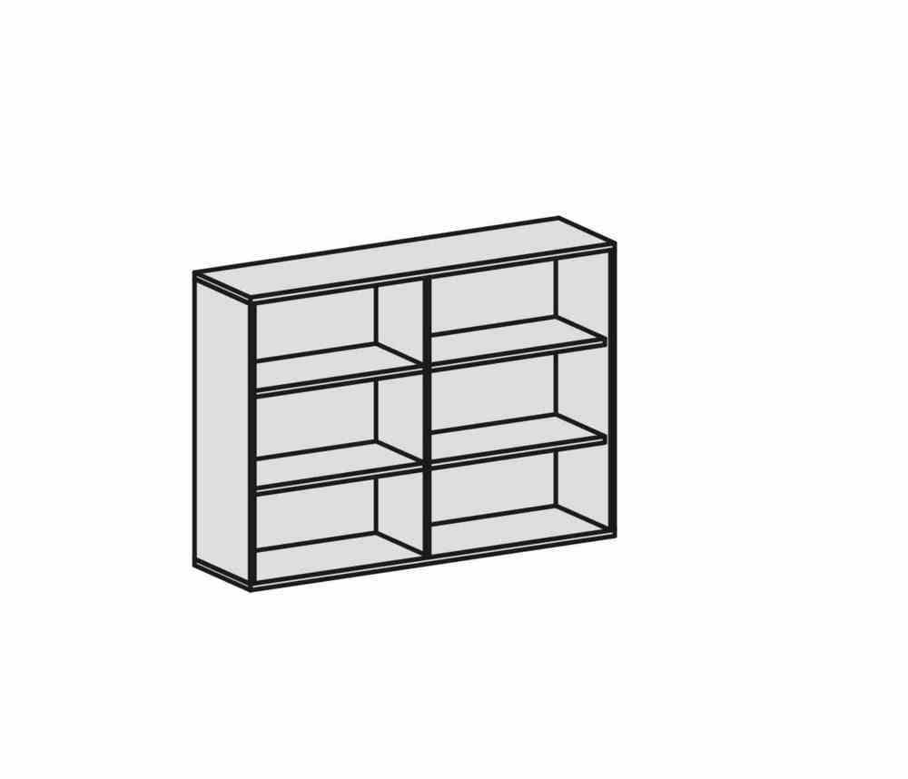 Büroregal, Metallsockel/Standfüße, 2 Einlegeböden, modular, Dreischicht-Feinspan, Einlegeboden, 1.152 x 1.000 x 425 mm (HxBxT), Dekor Ahorn