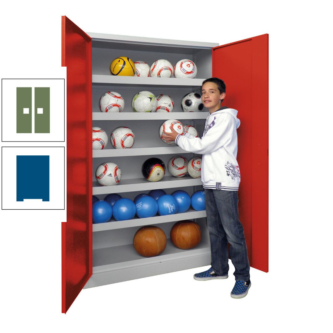 Ballschrank - Vollblechtüren - 5 Böden - 1.950x1.500x500 mm (HxBxT) - anthrazitgrau