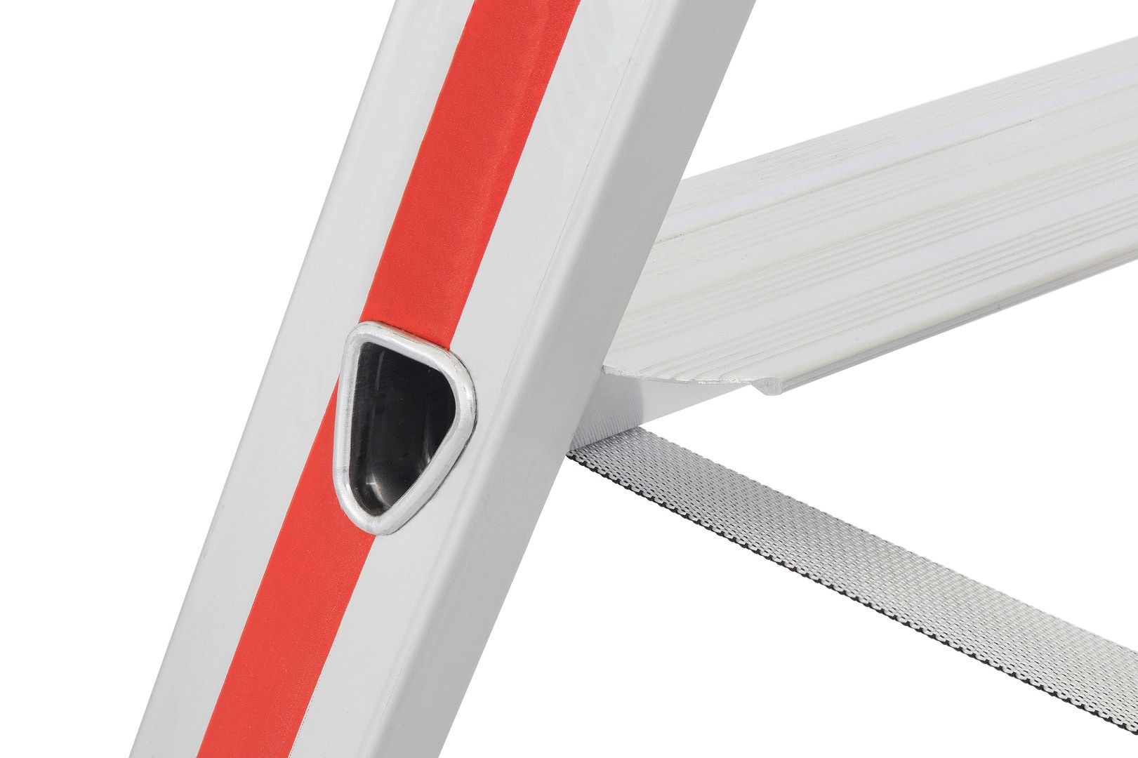 Einseitige Stufenstehleiter - zuklappbare Ablageschale mit Eimerhaken - rutschfester Stand - Aluleiter - 1.370 mm