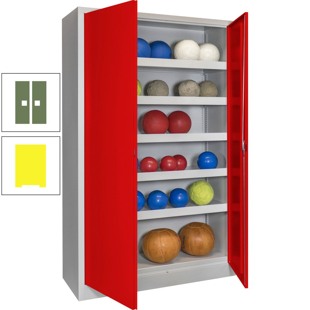 Ballschrank - Vollblechtüren - 5 Böden - 1.950x1.200x500 mm (HxBxT) - anthrazitgrau