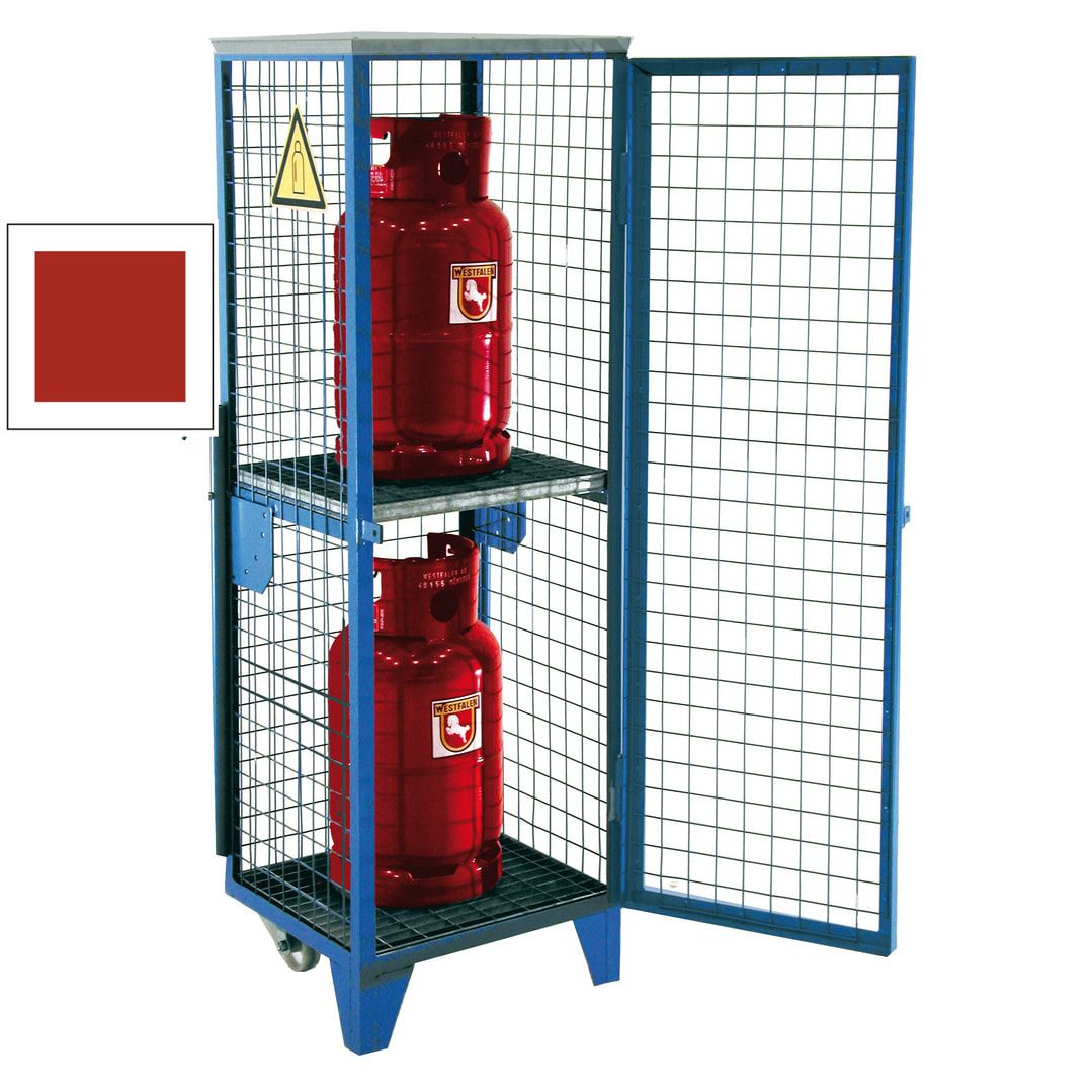 Mobiles Gasflaschen-Depot - für 2 x 11-kg-Flaschen - feuerrot