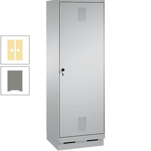 Doppel-Spind, Garderobenschrank, 1 Tür für 2 Abteile a 300 mm, Korpus anthrazitgrau, Türen anthrazitgrau, 1.800 x 600 x 500 mm (HxBxT)