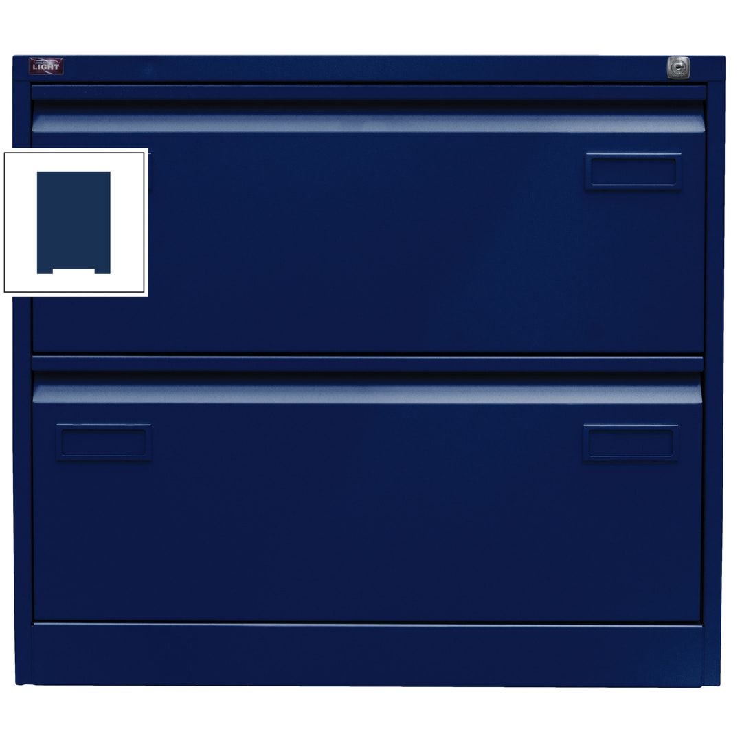 Bisley Light Hängeregistraturschrank - 2 Schubladen - doppelbahnig - Farbe blau