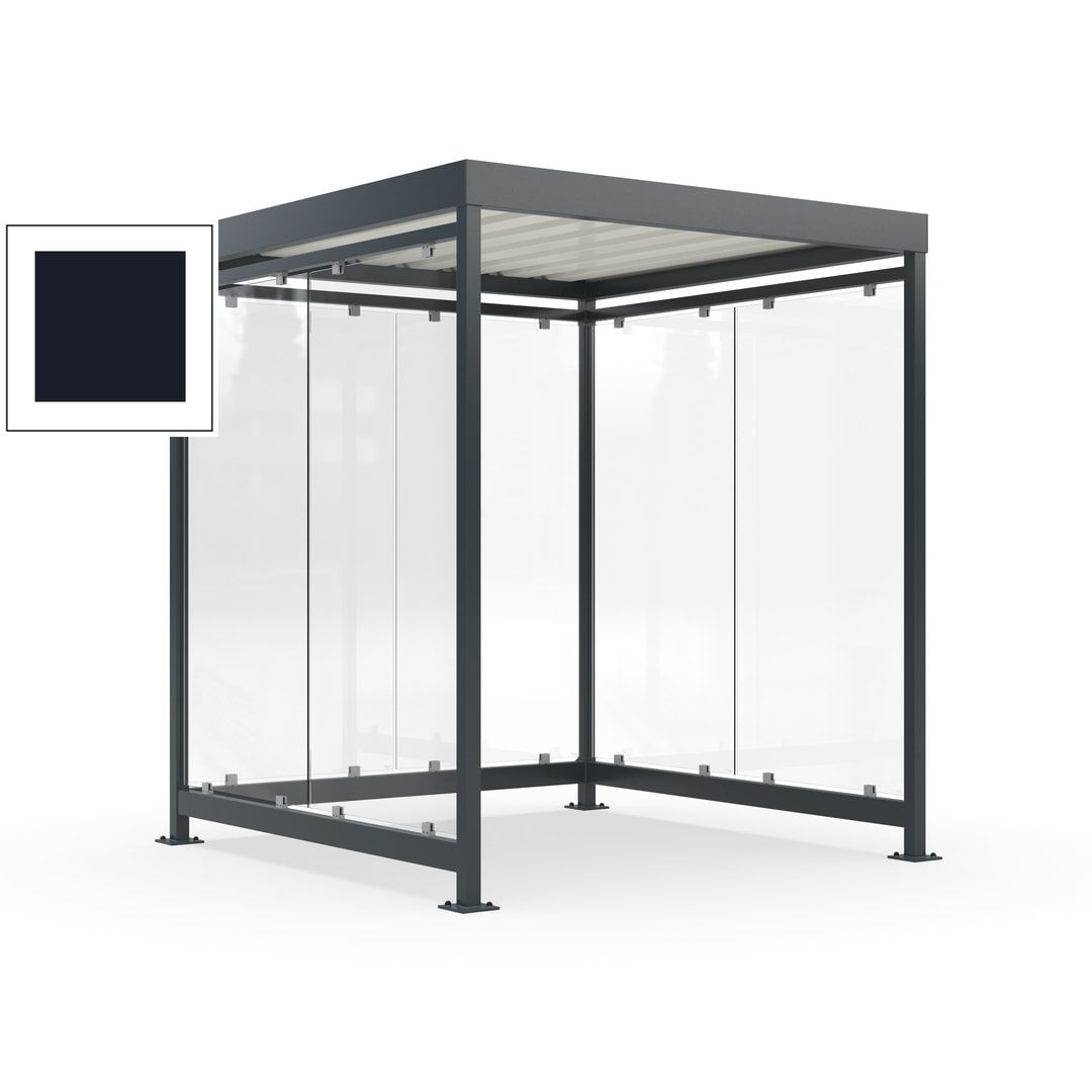Raucherunterstand, Bushaltestelle, 6-7 Personen, 6 Wände, 2.510 x 2.165 x 2.165 mm (HxBxT), Achatgrau