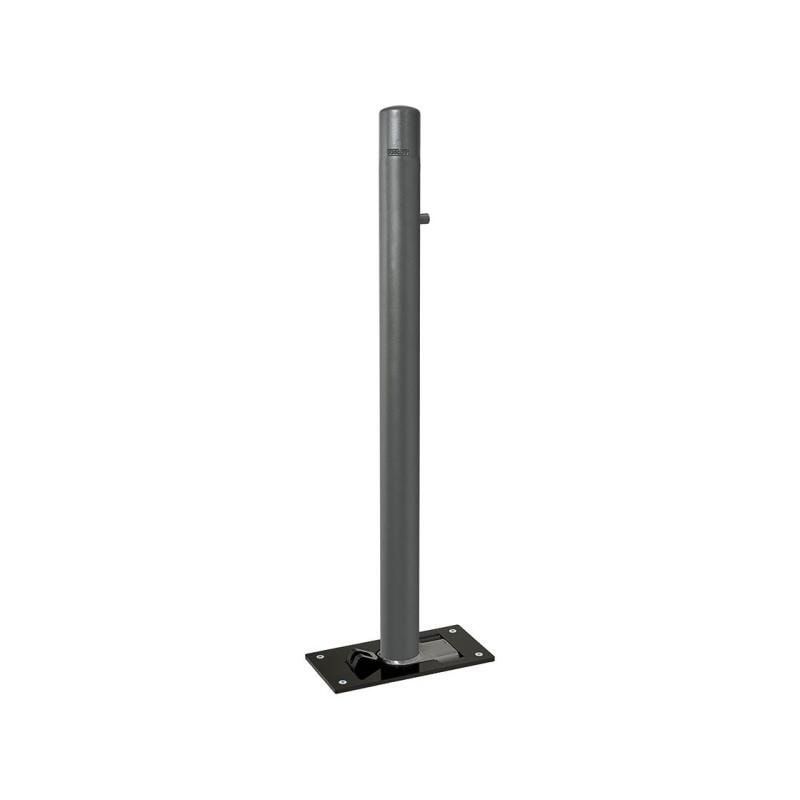 Klappbarer Pfosten mit Bogenkopf - 76 x 977 mm (DxH) - Überfahrhöhe 114 mm - Farbe enzianblau - Absperrpfosten
