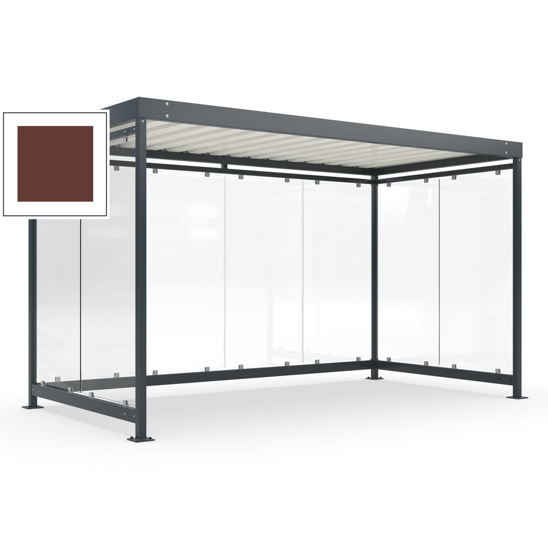 Fahrradunterstand, Fahrgastunterstand, Bushaltestelle, Bausatz, 12-13 Personen, 2.510 x 4.195 x 2.165 mm (HxBxT), 8 Wände, Achatgrau