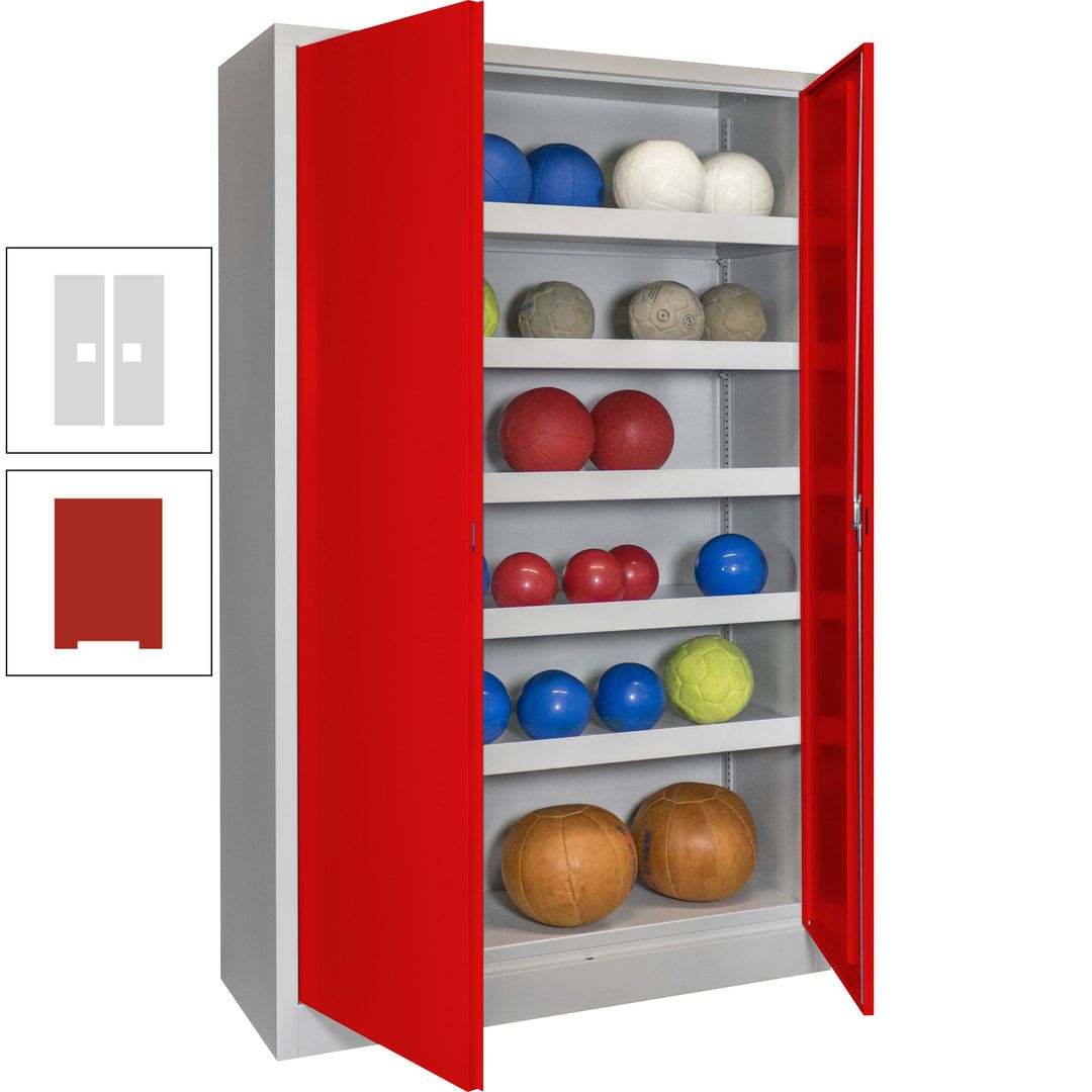 Ballschrank - Vollblechtüren - 5 Böden - 1.950x1.200x500 mm (HxBxT) - anthrazitgrau
