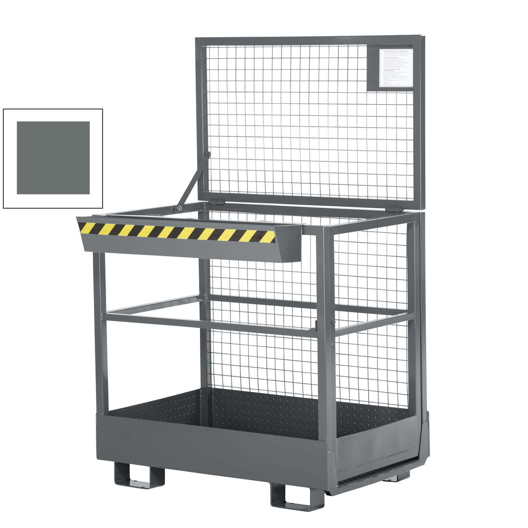 Arbeitsbühne für Stapler und Frontlader - Arbeitskorb - Montagebühne - 2 Personen - Tragkraft 300 kg - 1.910 x 1.200 x 800 mm (HxBxT) - anthrazitgrau