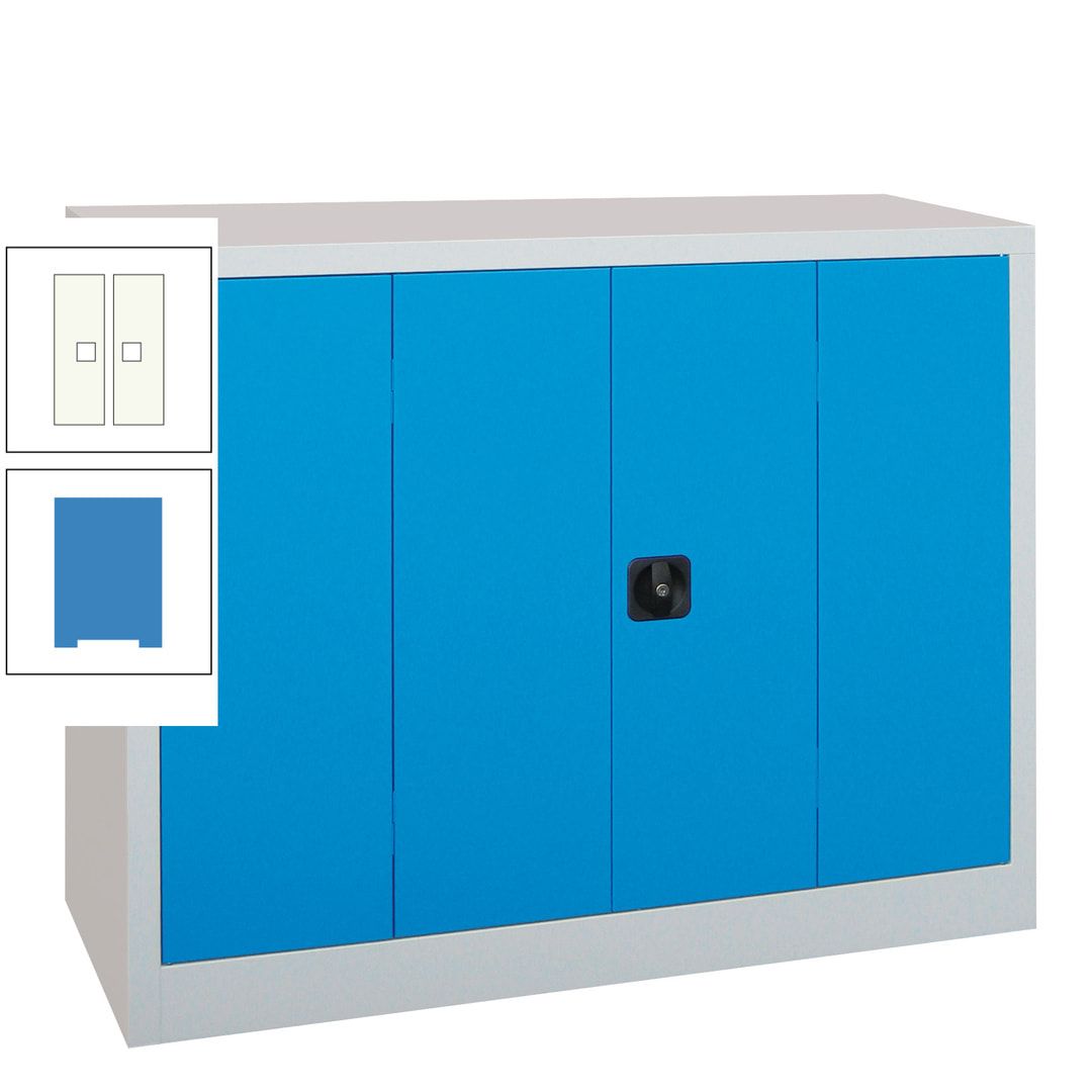 Falttürenschrank - 1.000x1.200x400 mm (HxBxT) - 2 Einlegeböden, gepulvert - Zylinderschloss - anthrazitgrau