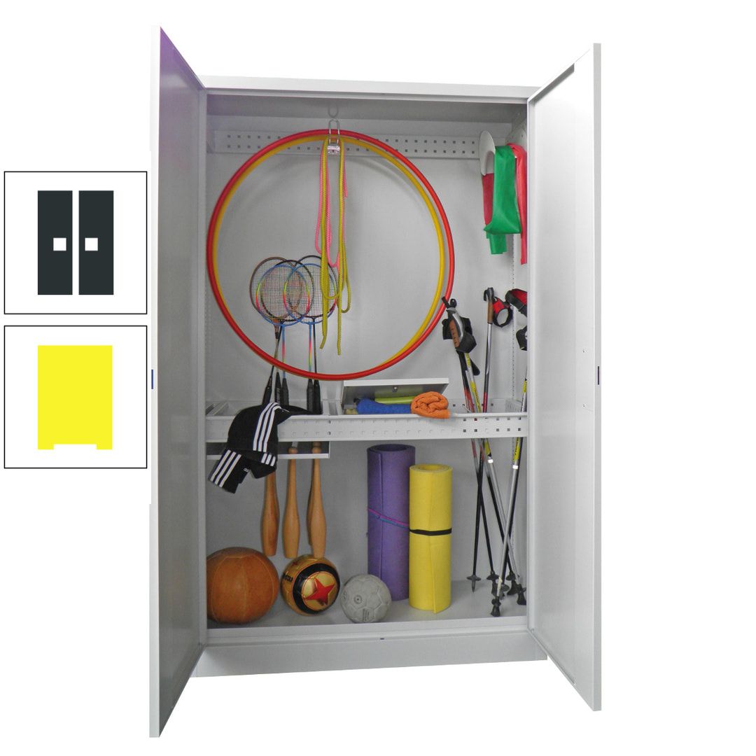 Sportschrank - Vollblechtüren - Variante 1 - 1.950x1.200x500 mm (HxBxT) - anthrazitgrau